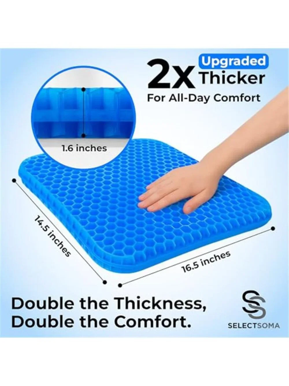 Gel Seat Cushion Coccyx Support Chair Pad Back Pain Relief Sciatica Office Car